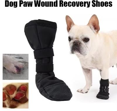 Inspire Curations Waterproof Dog Paw Cover Booties For Recovery & Outdoor Protection (Set Of 4) black xl