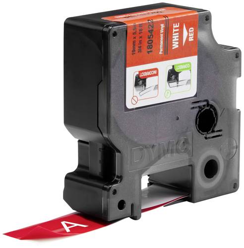 DYMO IND RHINO 1805422 Vinyl Bandfarbe: Rot Schriftfarbe:Weiß 19 mm 5.5 m