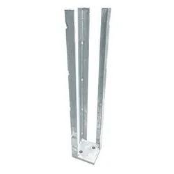 Pfostenanker für 10 x 10 cm Pfosten mit Holzinlay aus verzinktem Stahl mit Befestigungszubehör