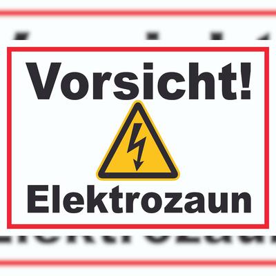 HB-Druck Vorsicht Elektrozaun Weidezaun Schild A4 (210x297mm)
