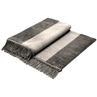Sofaschoner BIEDERLACK "Cotton Cover Salt & Pepper", silber (silberfarben), B:100cm L:200cm, Baumwolle, Polyacryl, Polyester, Sesselschoner, 100 x 200 cm (Breite x Länge) mit Fransen