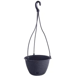 POWERTEC GARDEN Strickoptik-Hängetopf, ca. 4,8 Liter - Anthrazit