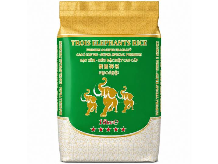 Golden Elephants Riz cassé fumé, Grade 2 - 18 kg