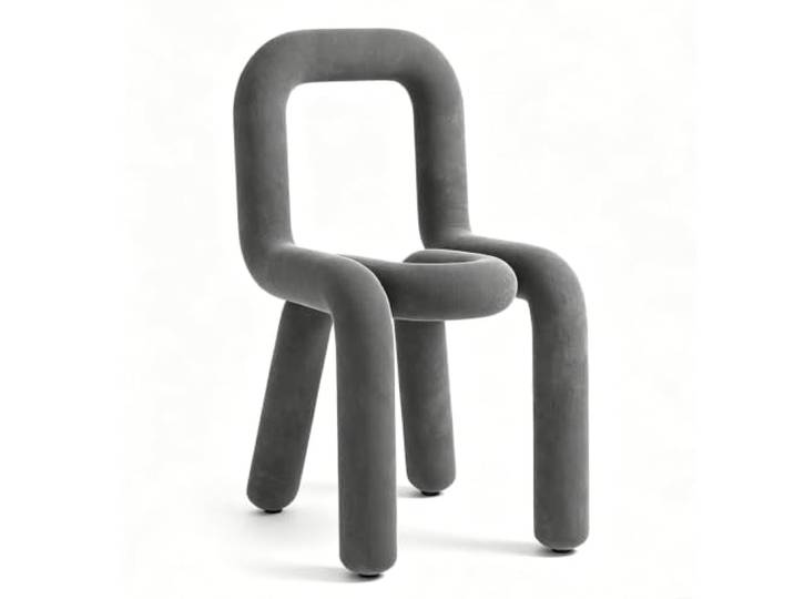 Moderner Kreativer Lounge-Stuhl, Armloser Esszimmerstuhl, Metallrahmen, Samt-Schminkhocker, geeignet for Esszimmer, Schlafzimmer, Büro(Grey)