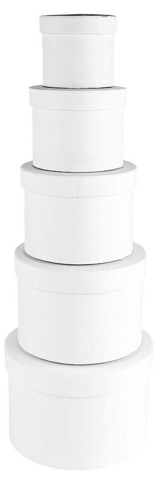Selius 5-delige set ronde geschenkdozen van stevig karton