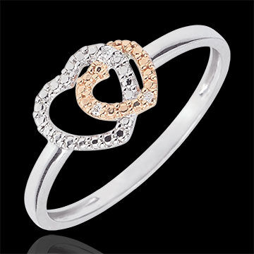 Edenly Ring 2 Goldlegierungen und Diamanten - Herzen Komplizen