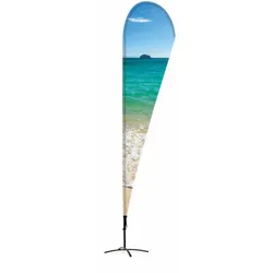 Beachflag Alu TropfenForm 290cm Druck mit luxuriöser Tasche
