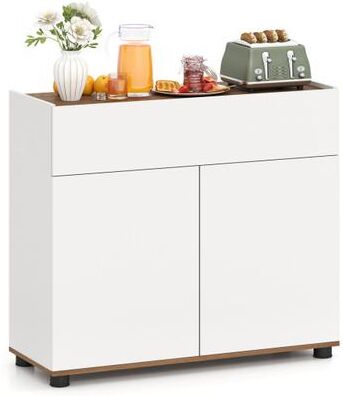 Costway Sideboard Buffet Cabinet with Storage Wooden Kitchen Storage Cabinet-White
