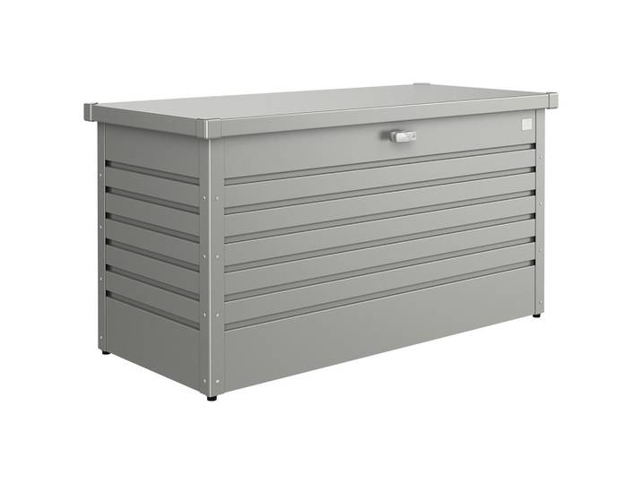 Biohort Kissenbox, Grau, Metall, 134x71x62 cm, Qualität aus Österreich, Deckel aufklappbar, absperrbar, integrierte Durchlüftung, wartungsfrei, regenwasserdicht, Gartenzubehör, Gartenbox