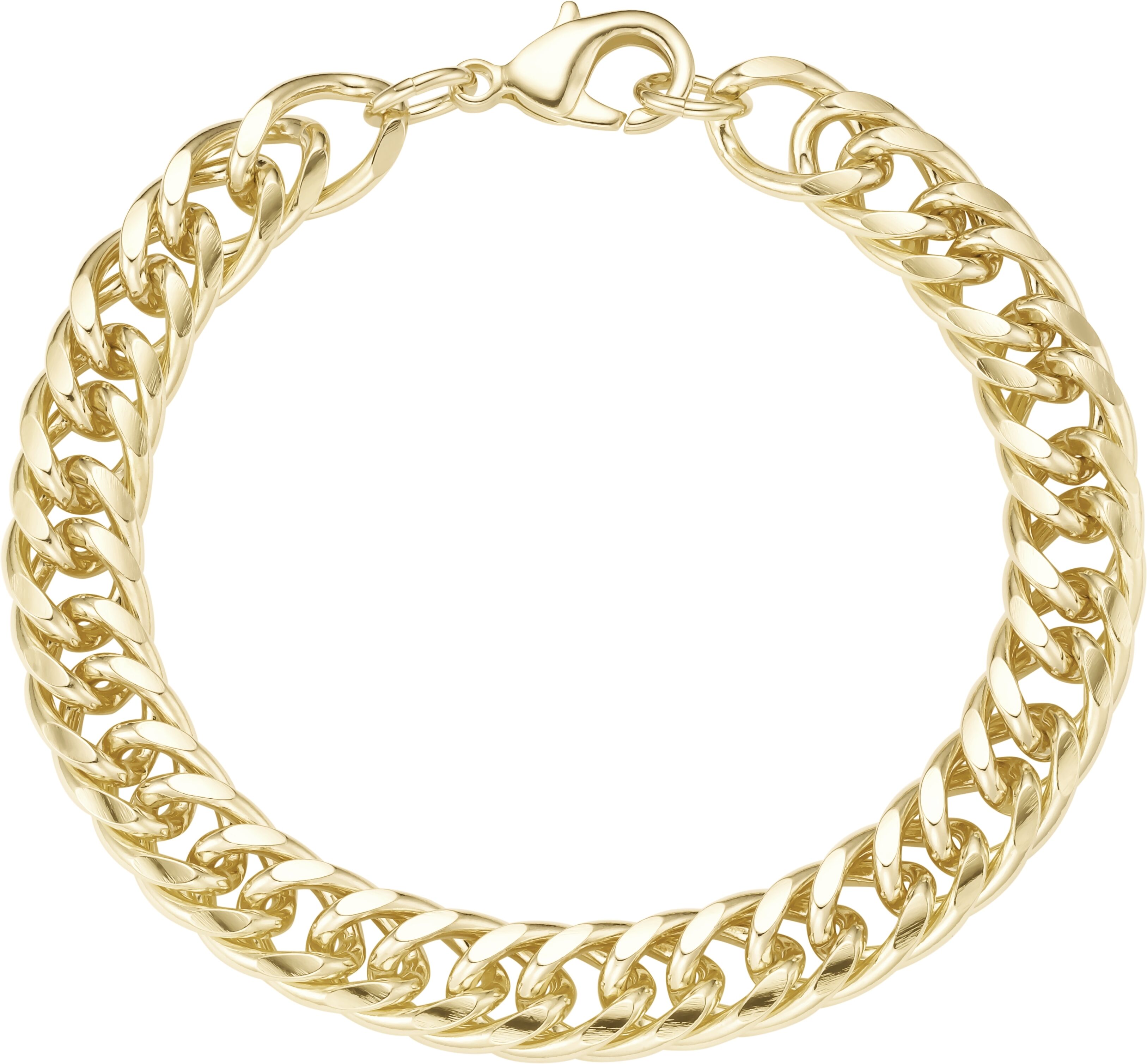 Panzerarmband FIRETTI "Schmuck Geschenk Tombak Armschmuck Armband Doppel-Panzerkette" Gr. 19, gelbgoldfarben, Armbänder, Damen, 19, Tombak, Panzerarmband, Made in Germany