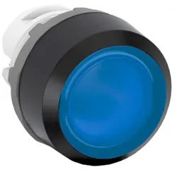 ABB MP2-11L Leuchtdrucktaster, blau, flach-verrastend, Frontring, Kunststoff schwarz beleuchtbar