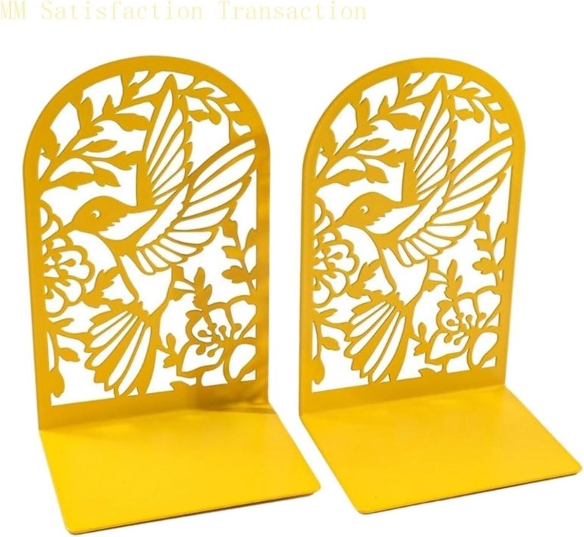 Gouden Metalen Boekensteunen met Holle Vogel Design - 12 x 8,5 cm