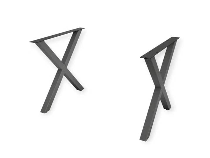 Tischbeine Set aus Metall X-Form schwarz