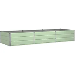 Helloshop26 - Moderne rechteckige Outdoor-Pflanzkübel 195 x 100 x 45 cm aus verzinktem Stahl Pastellgrün
