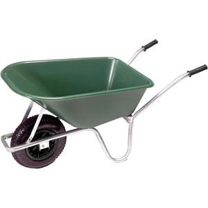 pro-bau-tec Schubkarre 10089, Tragkraft 120 kg, mit Luftbereifung, Kunststoffmulde, 100 Liter