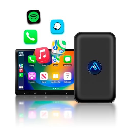 AutoSky Draadloze CarPlay Adapter 2024 Nano-serie met USB-A en USB-C kabels