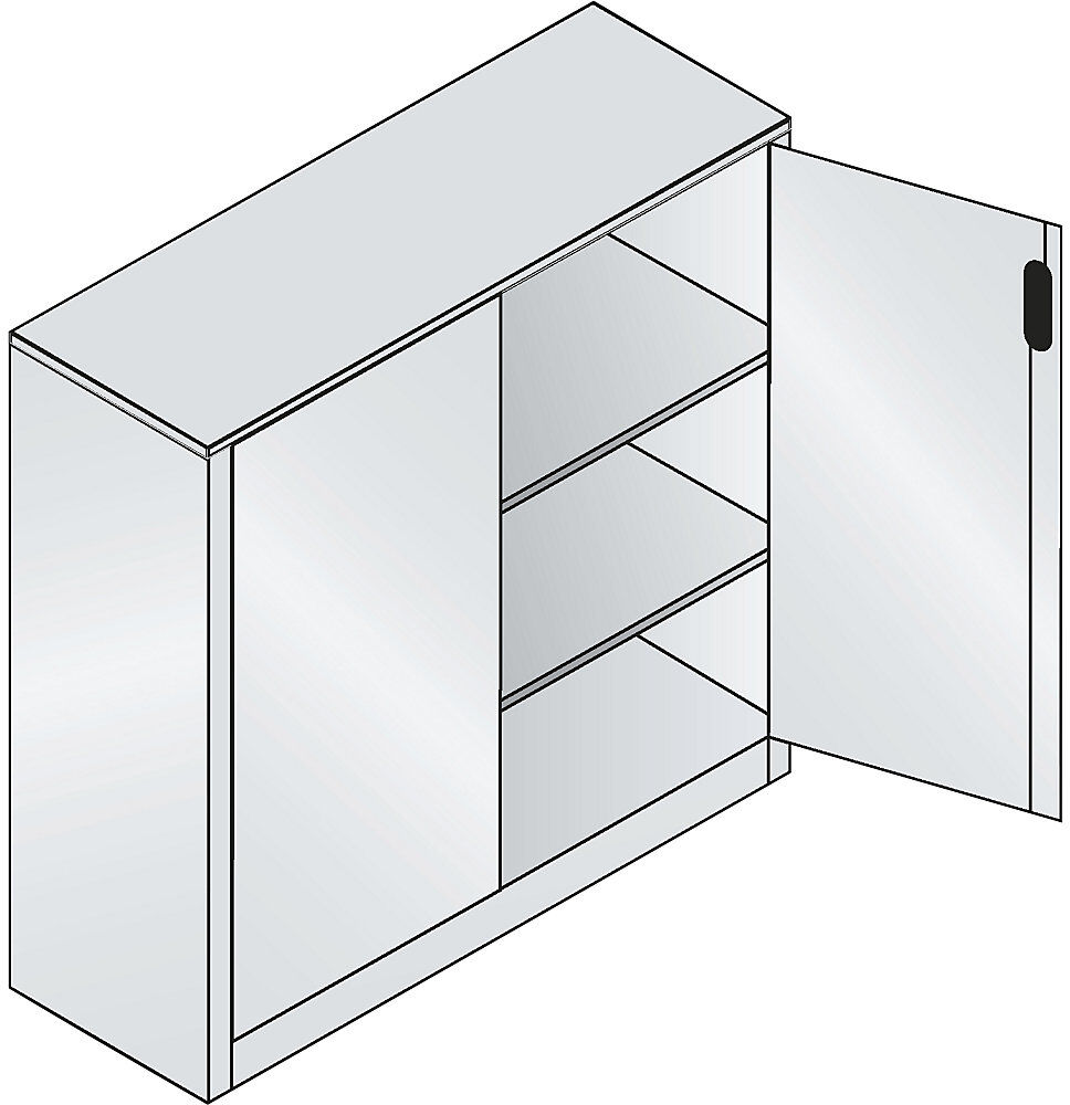 ACURADO Akten-Sideboard, 3 Ordnerhöhen, HxBxT 1200 x 1200 x 400 mm, lichtgrau / lichtgrau C+P