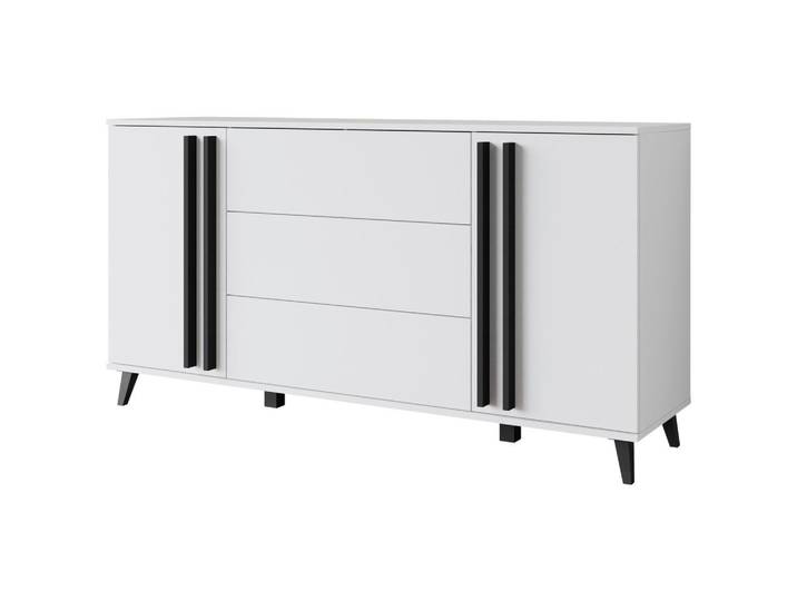 P & B Sideboard Helsinki, Weiß, Kunststoff, 2 Fächer, 3 Schublade(n) Schubladen, 150x77.8x39.5 cm, Fsc, stehend, Wohnzimmer, Kommoden & Sideboards, Sideboards