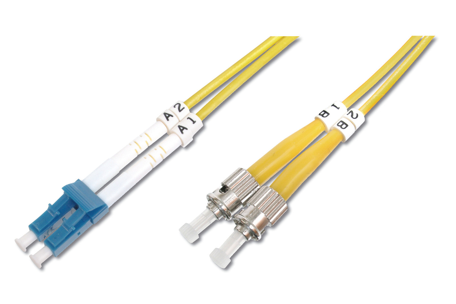 DIGITUS vezeloptische patchkabel LC-Duplex naar 2 x ST, OS2, 2,0 meter
