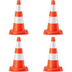 Wiltec, Verkehrstechnik, Verkehrskegel 50cm 4St. Leitkegel Strassen Pylon Warnhütchen Warnkegel PVC