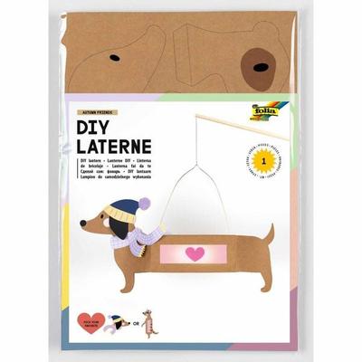 FOLIA Bastelartikel Laternen-Bastelsets AUTUMN FRIENDS, inkl. 1 LED-Licht und Batterien