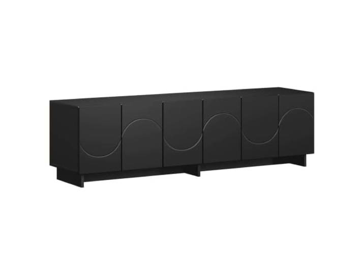 KGFHERENB TV-Lowboard Schwarz 140x34.5x40cm TV-Schrank Holzwerkstoff Eleganter Medienschrank für Wohnzimmer und Schlafzimmer mit 6 Türen und reichlich Stauraum für Konsolen und Zubehör.