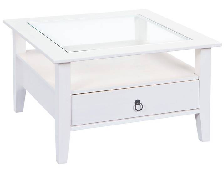 Couchtisch HENRY 75x45x75 cm Massivholz Kiefer weiß