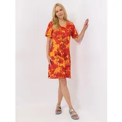 IN-PRINT Kleid 1/2-Arm Allover-Druck V-Ausschnitt