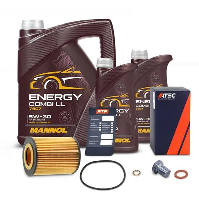 Atec Ölwechsel SET + 7L 5W-30 Motoröl [Hersteller-Nr. 40669315] für Wiesmann, BMW, Alpina