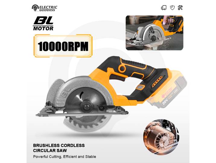 Scie circulaire électrique sans fil 5 pouces Electric Goddess, outil portatif sans balais pour batterie Dewalt 20V