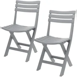 Gartenstuhl Stuhl Klappstuhl 2 Stk. Grau 78x44x42cm Klappbar Sitzen Garten Balkon