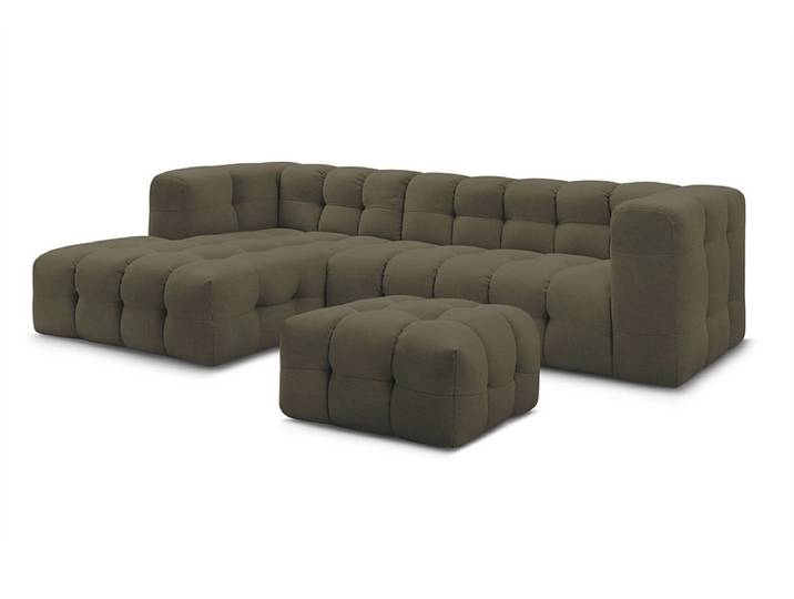 Ecksofa mit Hocker BOBOCHIC CLOUD Stoff grün