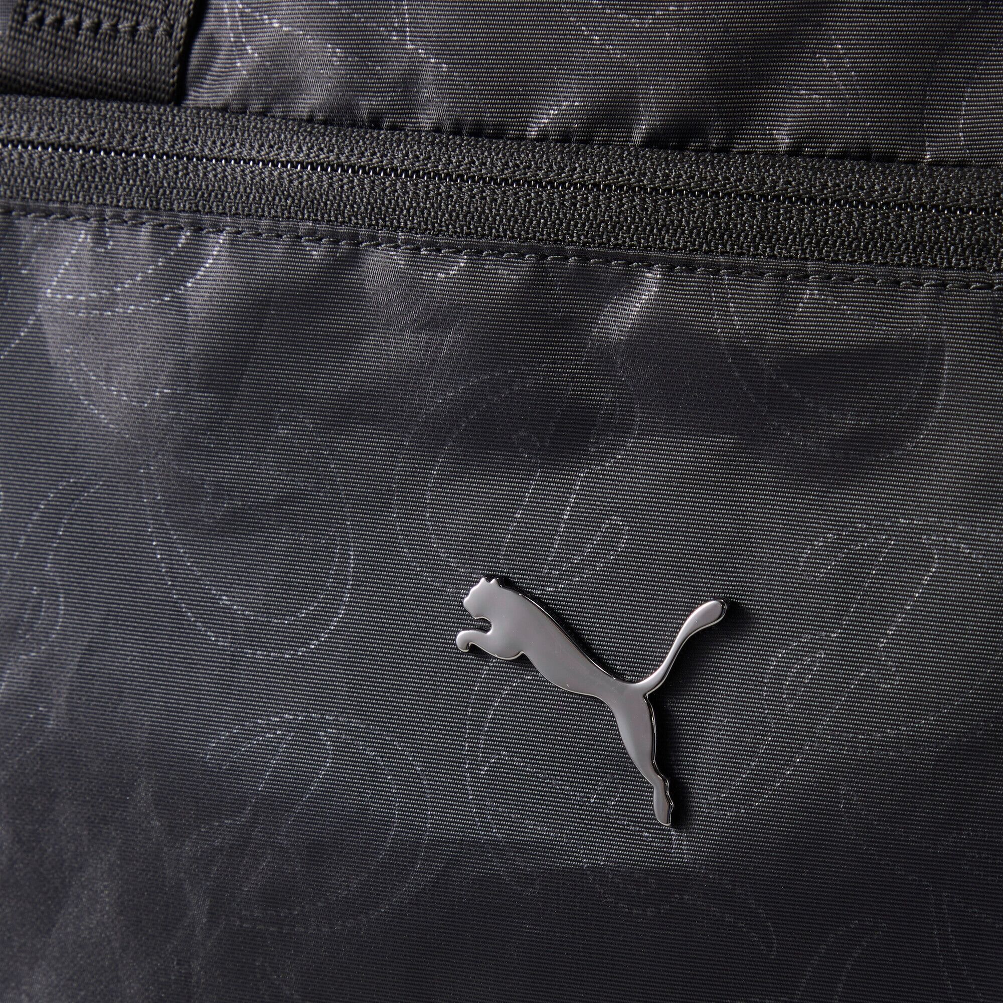Schultertasche PUMA "POP TOTE", Damen, schwarz (puma schwarz, puma script aop), Polyester, gemustert, Taschen Schultertasche, Tasche mit femininen Grafikprints, mit Reissverschluss puma schwarz, puma script aop Einheitsgröße