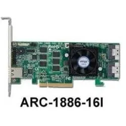 Areca Raid Controller ARC-1886-16I 16-Port Tri Mode PCIe 4.0 x8 2x SFF 8654 LP, Storage Controller