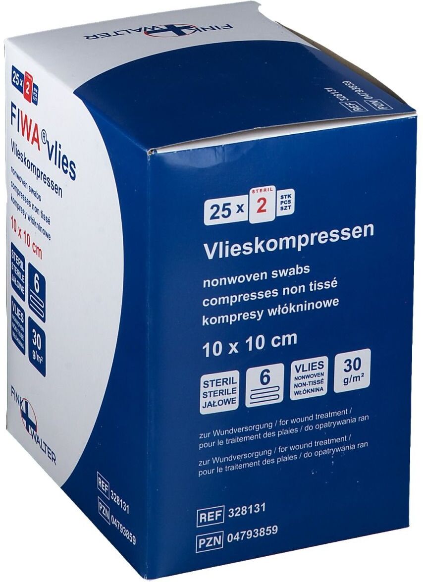 Fink & Walter Vlieskompressen steril 10x10 cm 6fach 25x2 St Kompressen