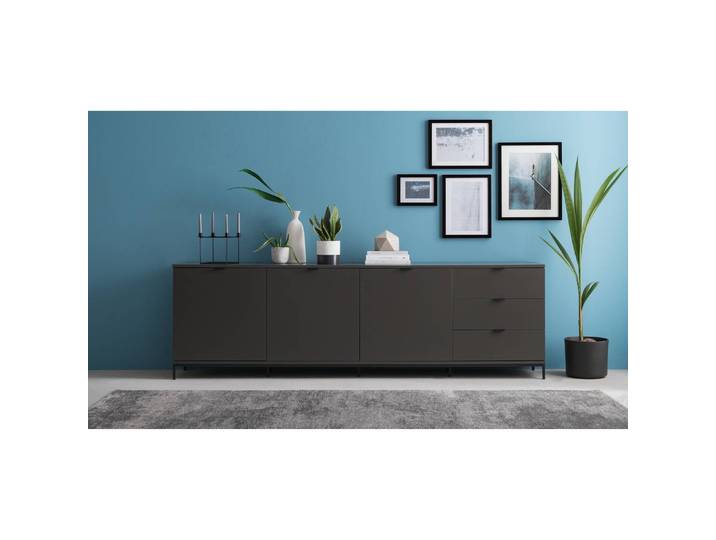 Enfilade HARMA 240 cm 240 x 74 x 40cm Gris/Gris foncé