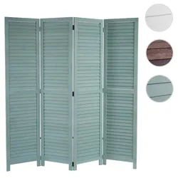 Paravent HWC-C30, Raumteiler Trennwand Sichtschutz, Shabby-Look Vintage, 170x160cm ~ grün