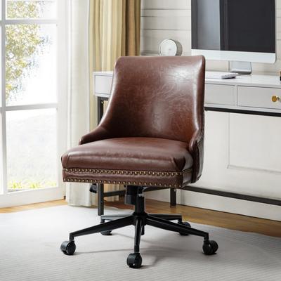 HULALA HOME Sonia Modern Faux Leather Task Chair with Height-adjustable