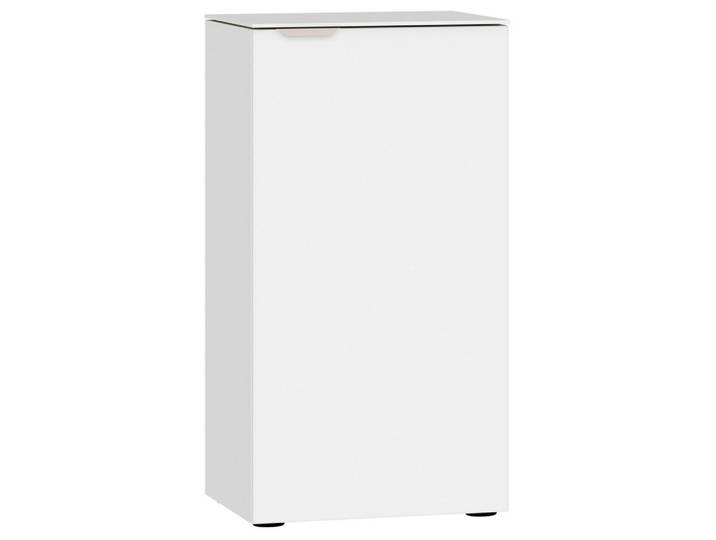 Jutzler Kommode, Weiss, Kunststoff, 2 Fächer, 45x87x43 cm, Abdeckplatte aus Glas, Kleinmöbel, Kommoden, Kommoden