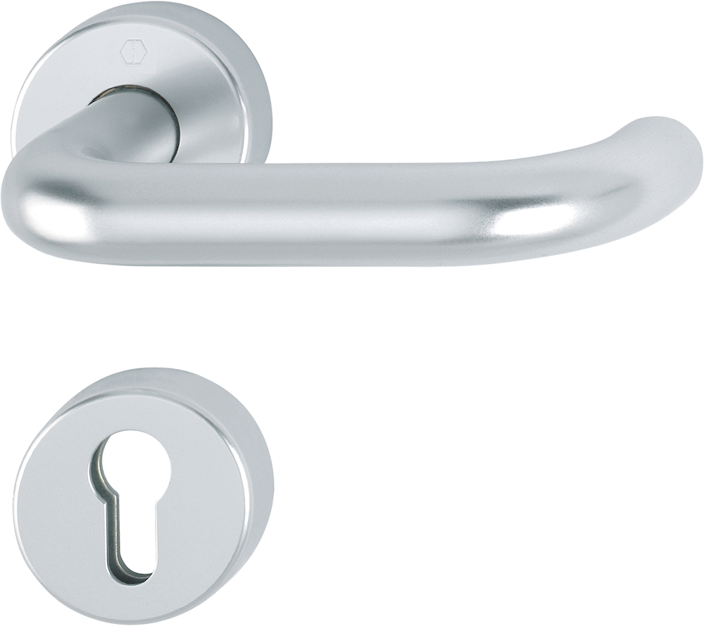 HOPPE FH-Drückergarnitur mit Rosetten Paris FS-138/42H/42HS, Aluminium 10726471