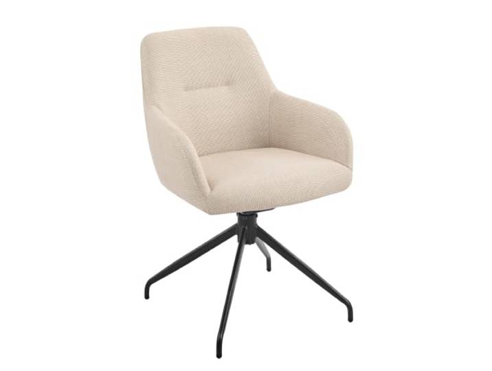 Hela Tische, Drehstuhl Sessel Triest, Bezug Webstoff Beige, 360° drehbar, Kipp-/ Relaxfunktion, Armlehnen, 120kg belastbar, Oeko-TEX, PFC Free