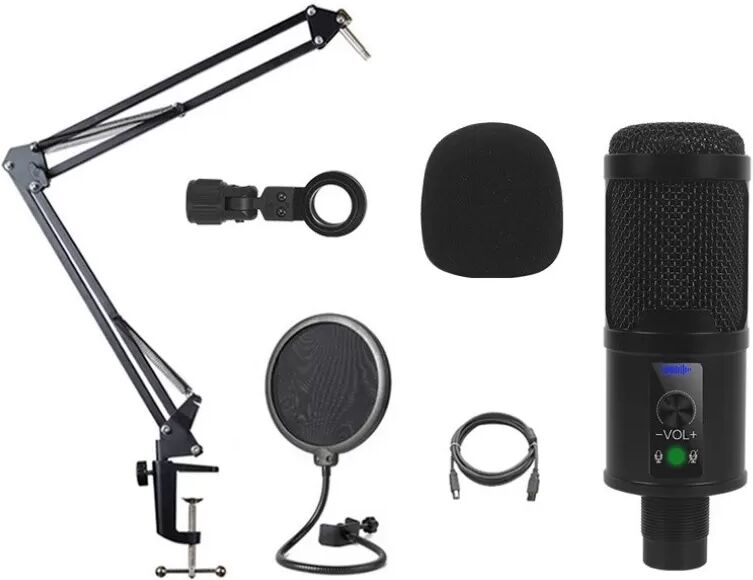 INF Kit Microphone Condensateur USB - Plug & Play, Idéal pour l'Enregistrement, le Streaming et le Gaming