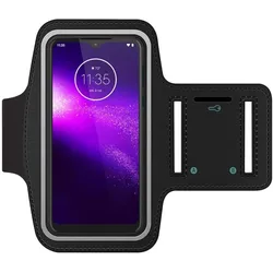 SmartFitness Motorola One Macro Handy Sport Armband, Smartphone Sportarmband, Schwarz