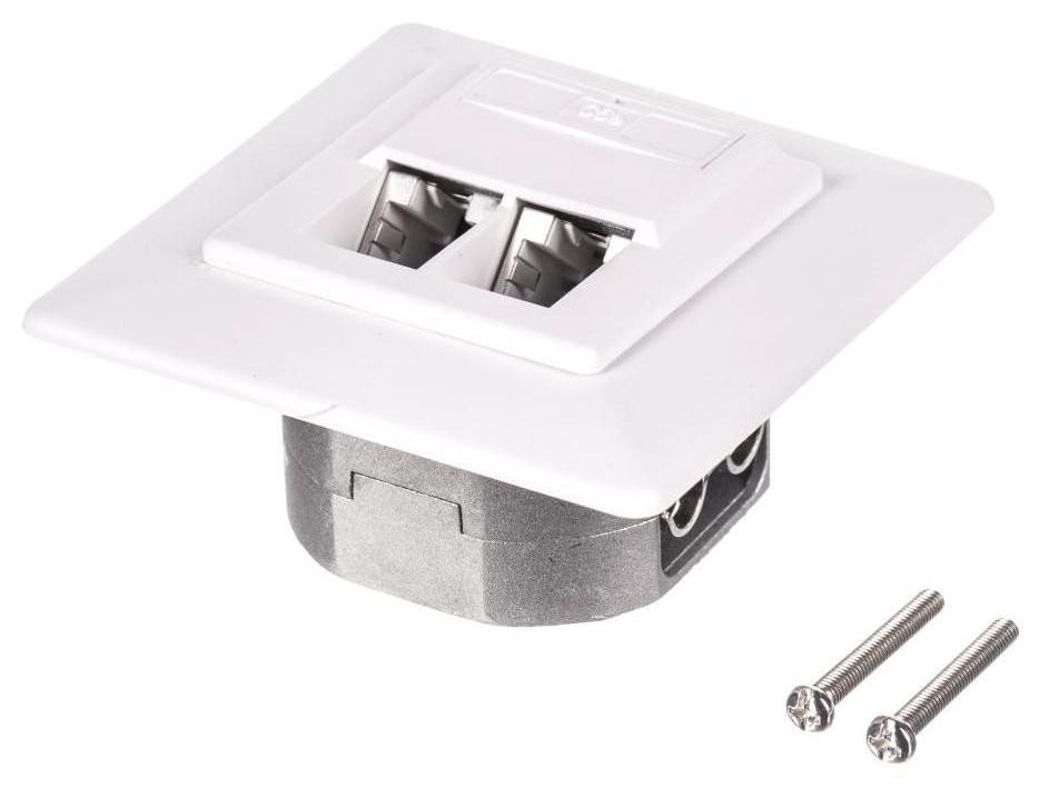 Netrack Inbouwdoos met 2x RJ45, 8P8C, FTP, Cat6