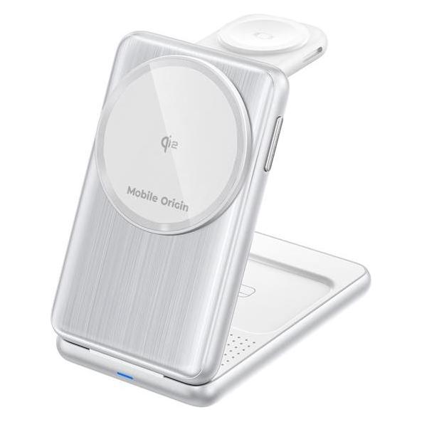Mobile Origin 3in1 Foldable Qi2 Charger PW8 silve (15 W) (MO-FCH-PW8-SLV)
