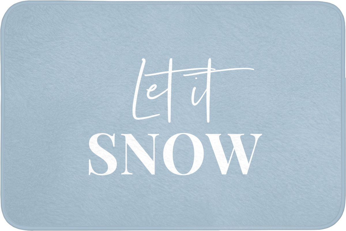 OnlyWow Badmat Let it snow Blauw - Antislip - 90 x 60 cm
