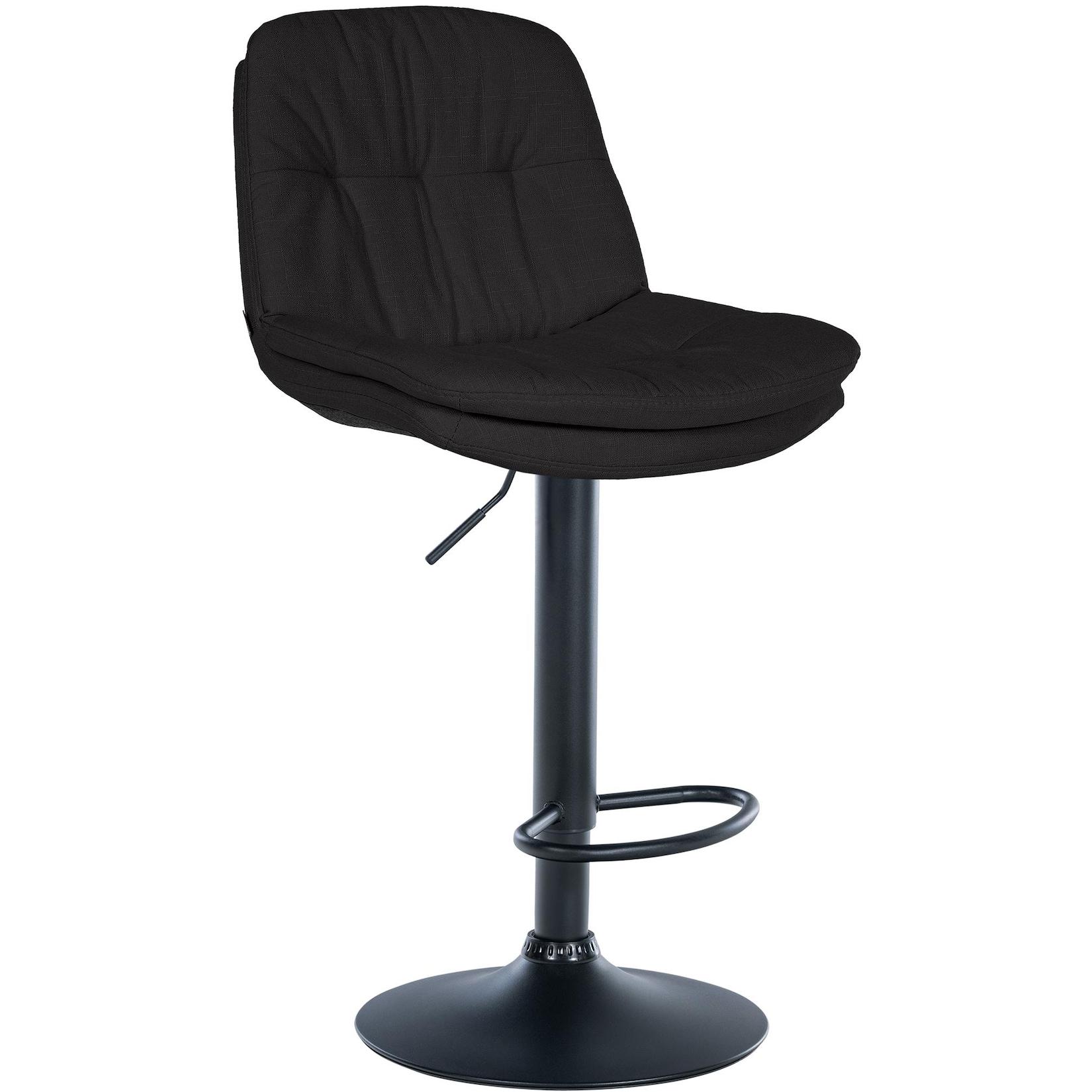 CLP Barhocker Laurel Stoff schwarz - Farbe: schwarz, Gestellmaterial: Metall matt schwarz