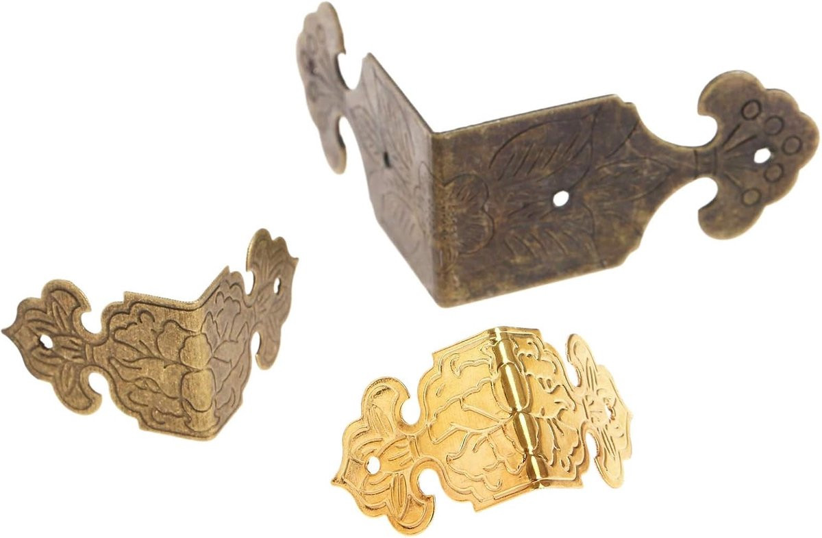Decoratieve Hoekbeugels in Bronskleurige Vintage Stijl - 25x25mm