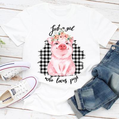ForAllApparel Just A Girl Who Loves Pigs White 2XL