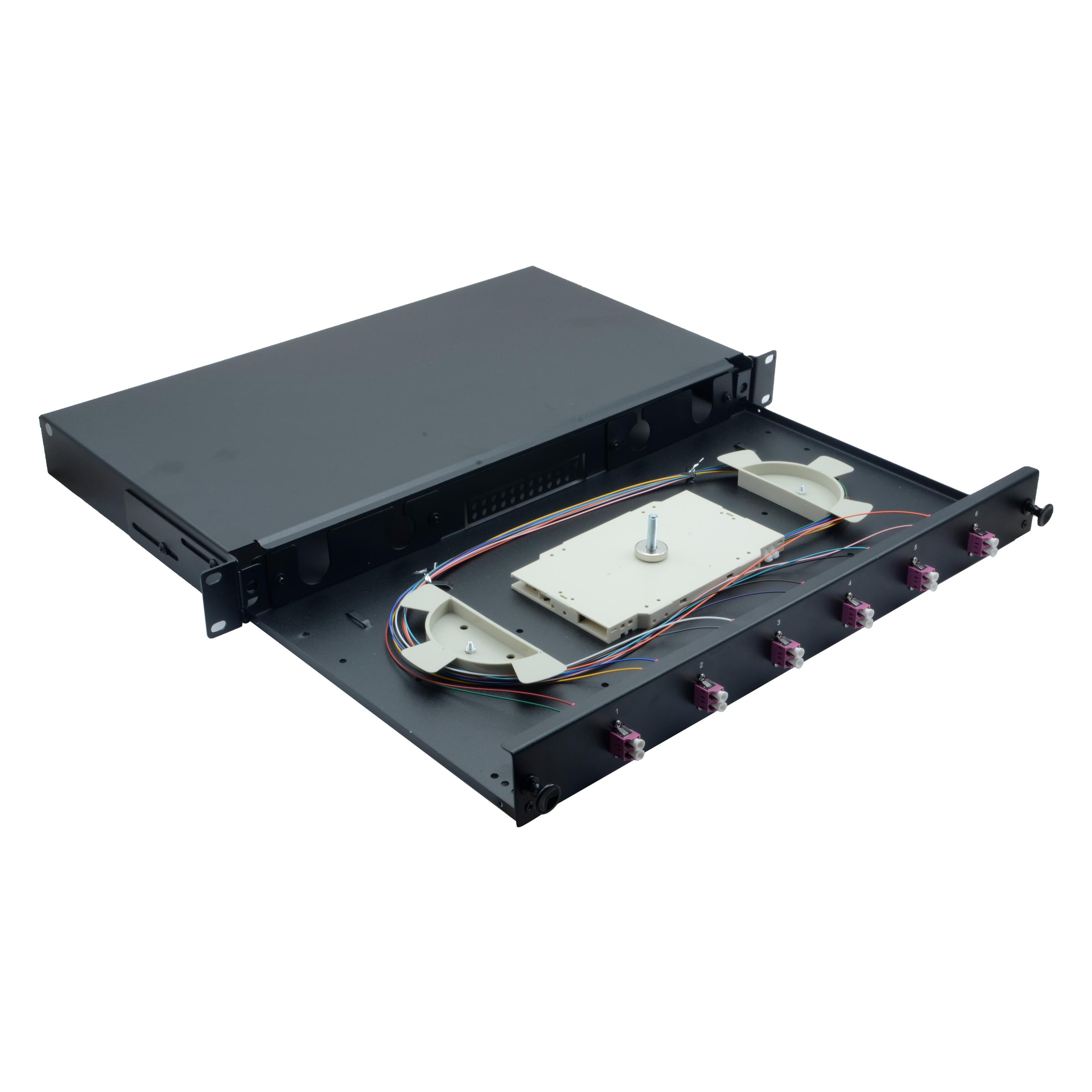 Helos LWL 19" Spleissbox 6 x LC Duplex OM4, spleissfertig, schwarz (375557)